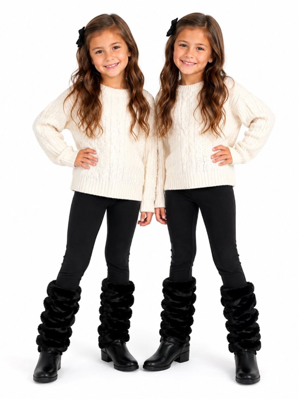 Hannah Banana Girls Black Leggings with Legwarmers Fall Winter Stylish 4 7 NWT